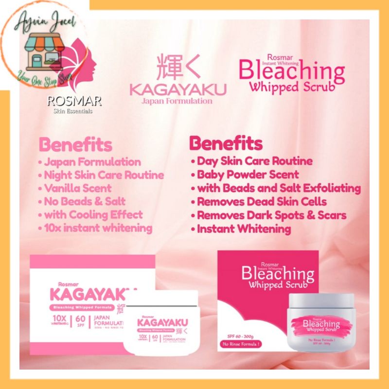 ROSMAR BLEACHING WHIPPED SCRUB AND KAGAYAKU BLEACHING CREAM 300G! 100