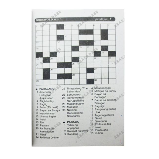 Krosword Puzzle Books Crossword Tagalog | Shopee Philippines