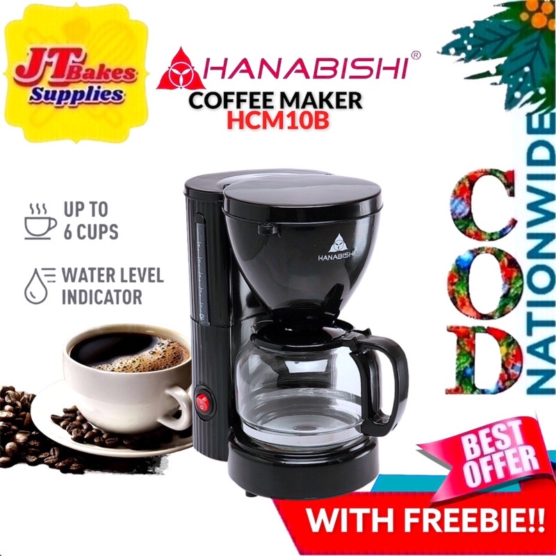 Hanabishi Coffee Maker HCM10B with Freebie Shopee Philippines