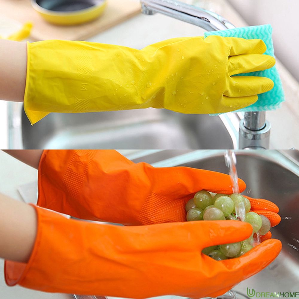 DreamH☛ Kitchen Wash Dishes Housekeeping Gloves Waterproof Dishwashing