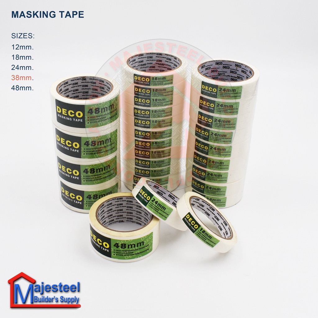 DECO Industrial Masking Tape High Temperature Resistant 12mm/18mm/25mm