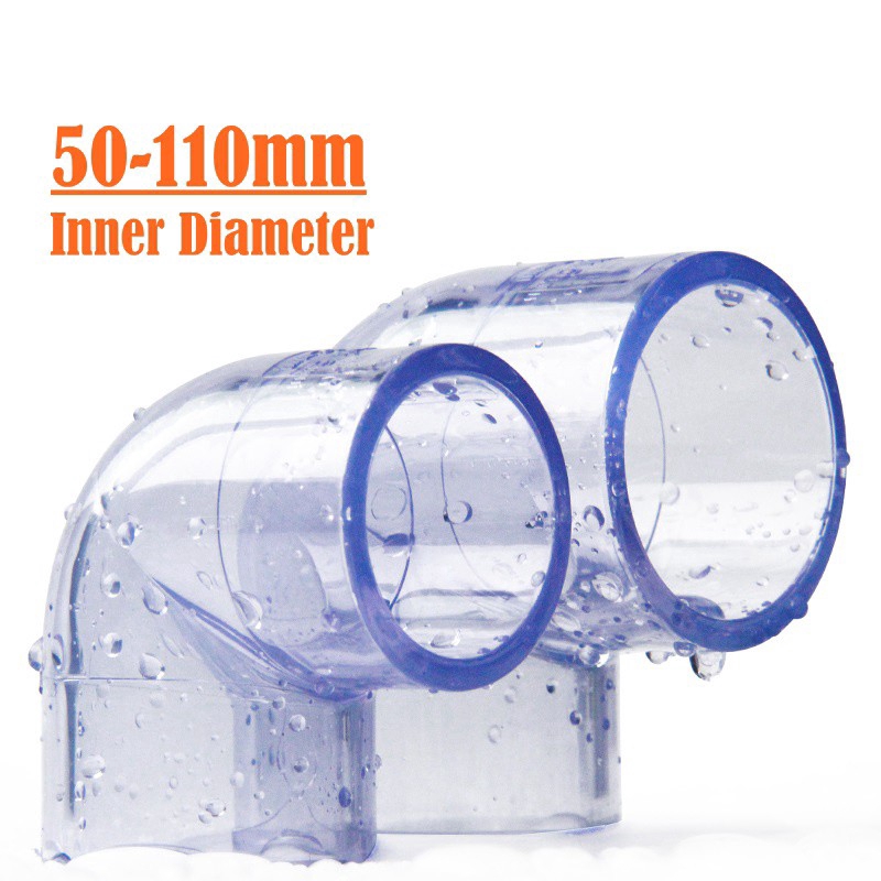 90 Degree Elbow Clear PVC Pipe Fitting Industrial Transparent Aquarium