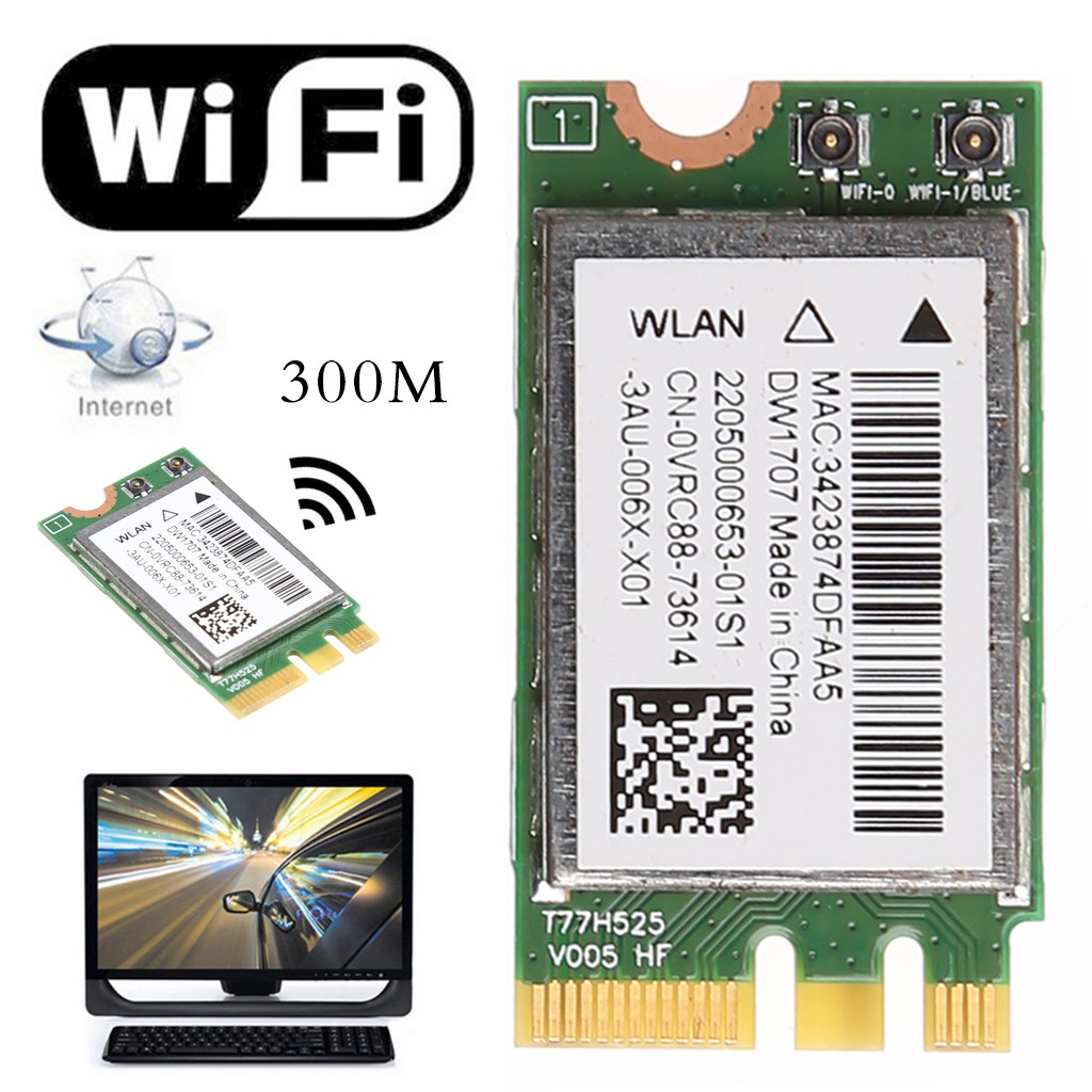 300M QCNFA335 Wireless Bluetooth NGFF WIFI Card For Dell DW1707 VRC88