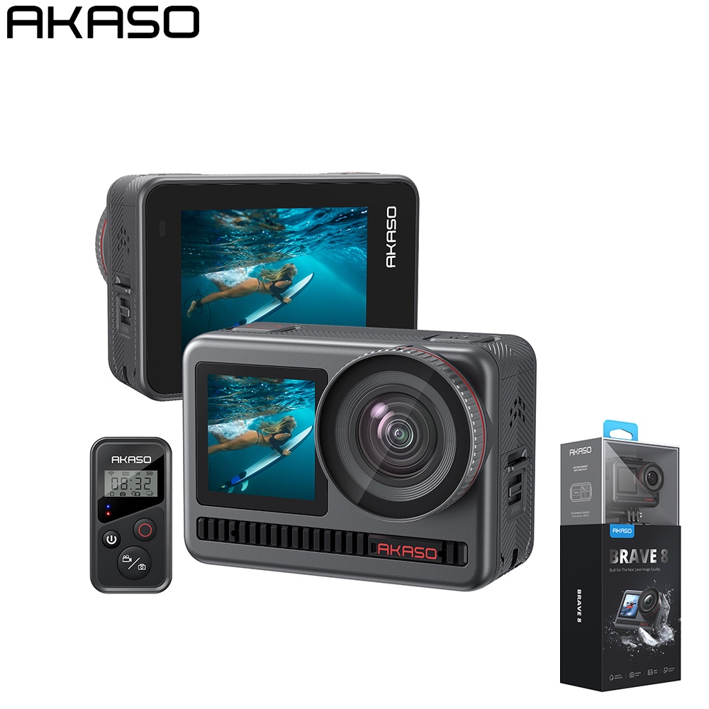 AKASO Brave 8 Action Camera 4K 60Fps Video + 48Mp Photos With Dual