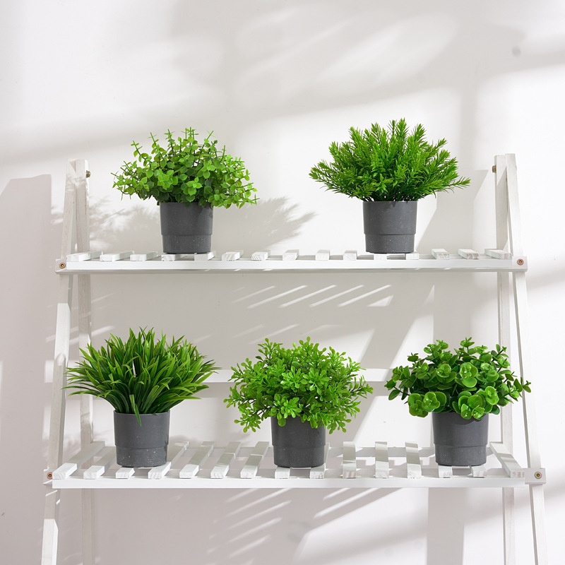 Farmhouse Plants with Pot, Mini Artificial Plants Eucalyptus Milan