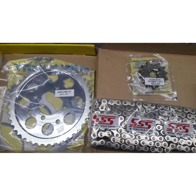 SSS Racing Sprocket Chain Set for Raider 150 14T 43T 428 130L Stainless