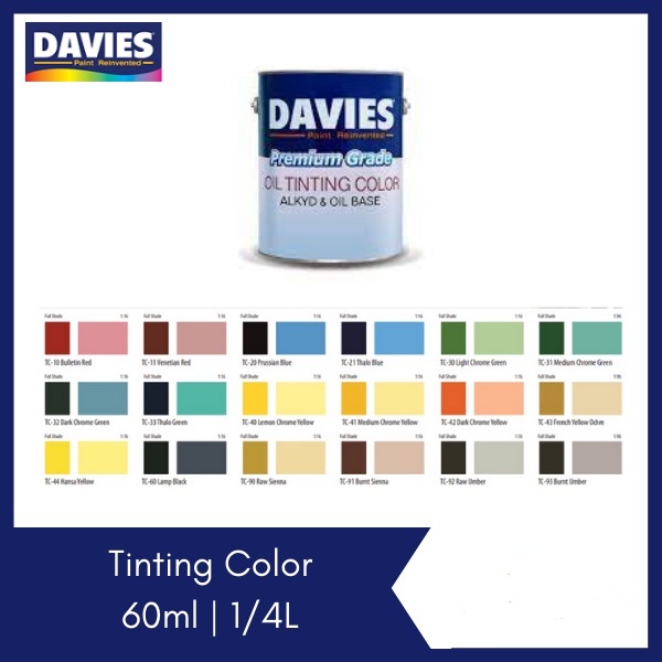 Davies Oil Tinting Color 1/4L (250ML) Shopee Philippines