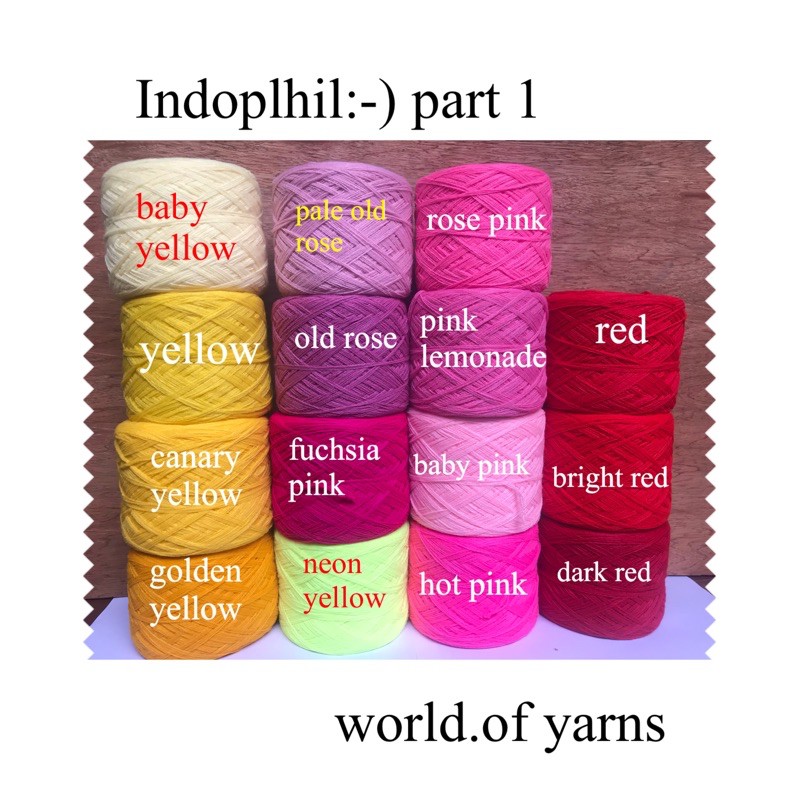 Part 1 ACRYLIC/ INDOPHIL YARNS(4 ply) 50,100 & 200 grams Shopee