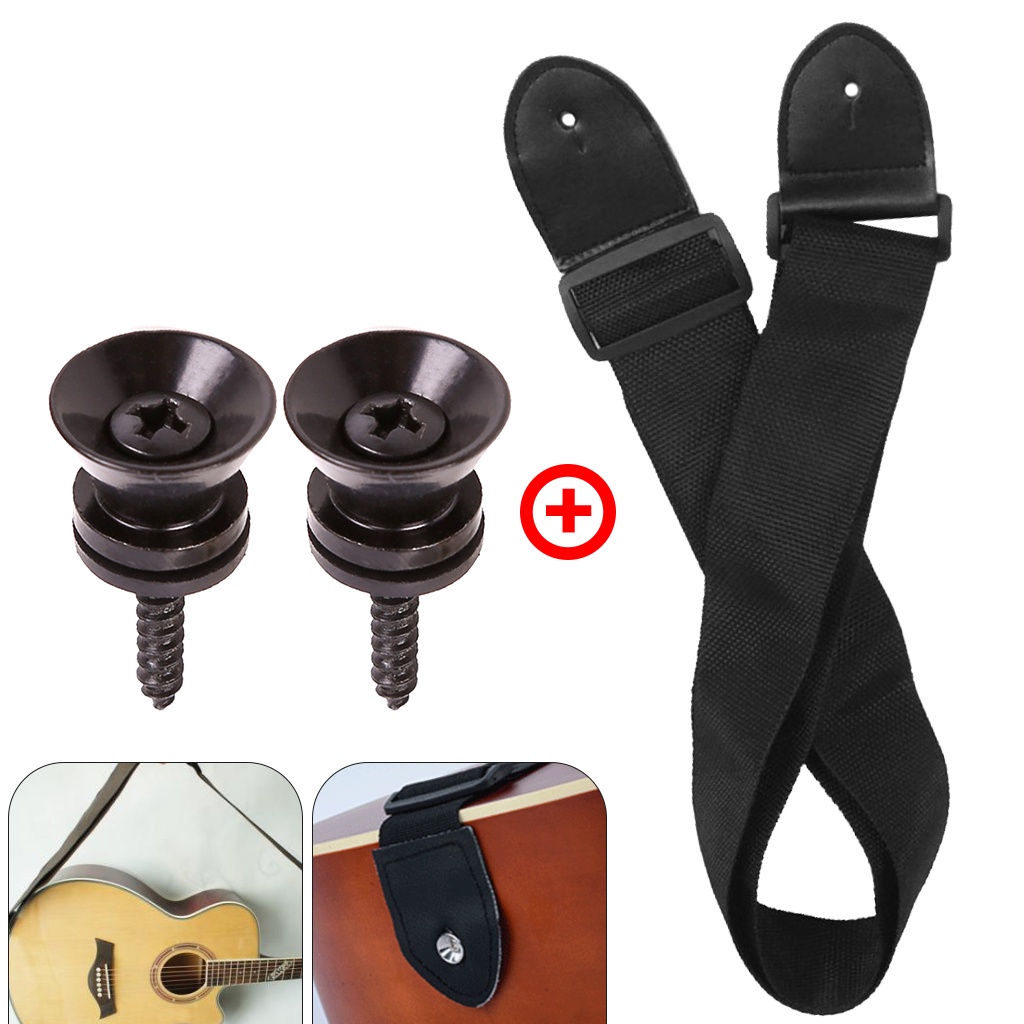 Guitar Strap Leather Head Guitar Strap lock End Pin Adjustable Shoulder