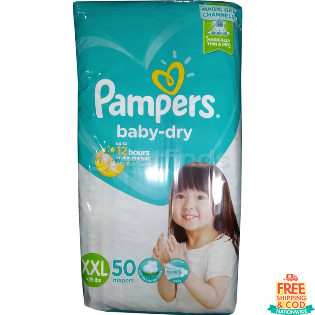 COD Pampers Baby Dry Diaper XXL 50 pcs Shopee Philippines