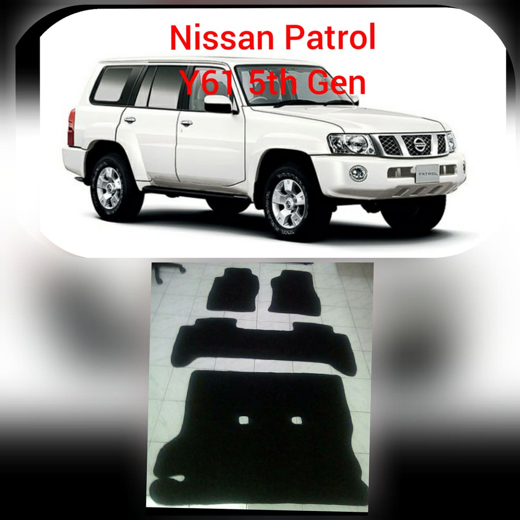 Nissan Patrol Y61 5th Gen Nomad rubber car mat with piping Nissan Patrol Custom Fit Rubber