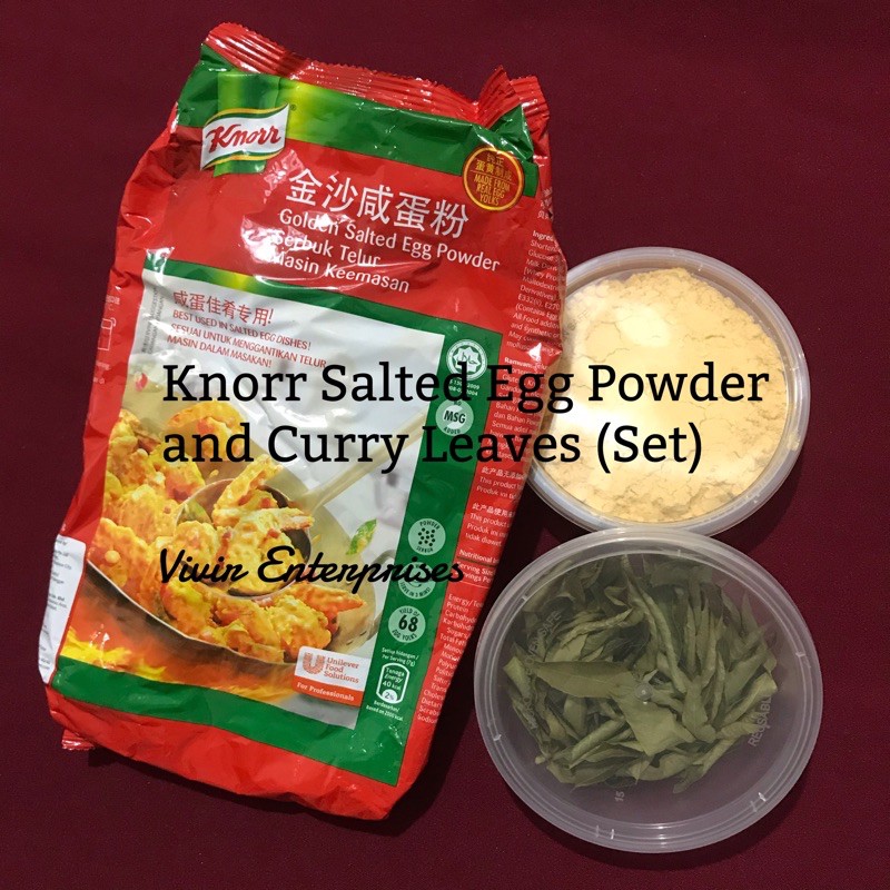 Knorr Salted Egg Powder and Dried Organic Curry Leaves (Set) Shopee