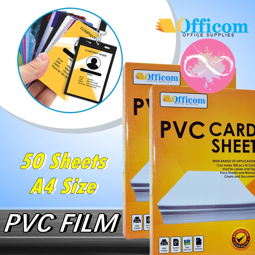 PVC Card Sheet A4 Size (50 Sheets) ID PVC Film Brand Shopee