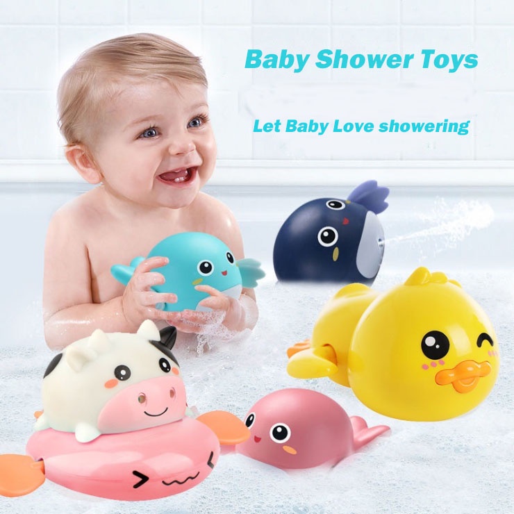 Cartoon Dolphin Turtle Swimming Floating Toys Cute Baby Shower Bath