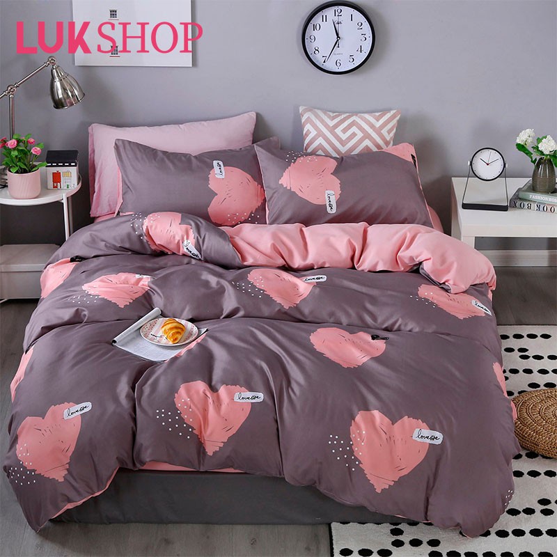 LUK 3in1 Korean Cotton Twin Size Garterized Bedsheet Set 48" * 75" + 7.