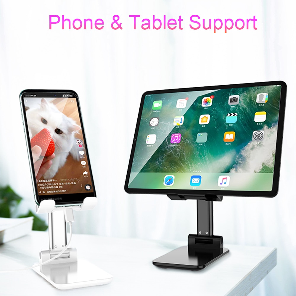Universal Foldable Mobile Phone Stand Holder Home Office Aluminum Portable Phone Desk Holder For