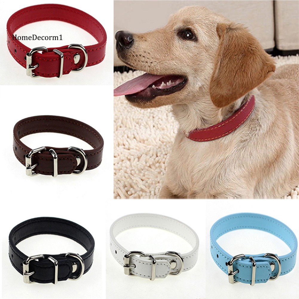HMDC_Adjustable Safety Belt Faux Leather Pet Dog Cat Puppy Collar