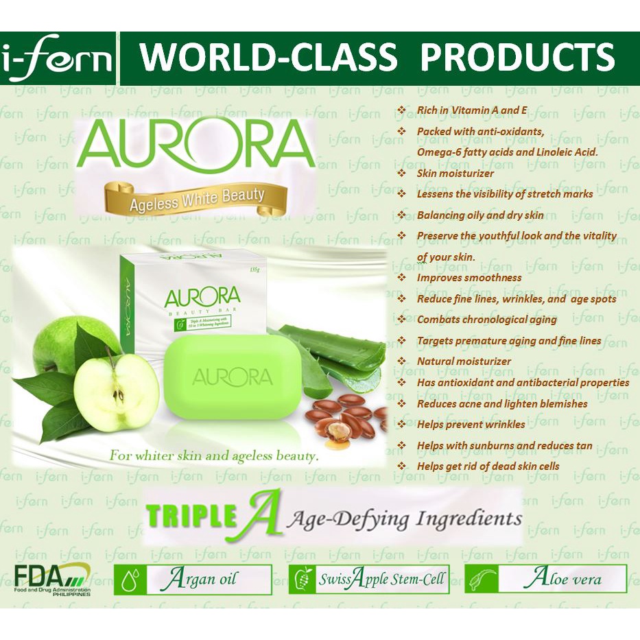AURORA BEAUTY BAR SOAP 100 IFERN ORIGINAL Shopee Philippines