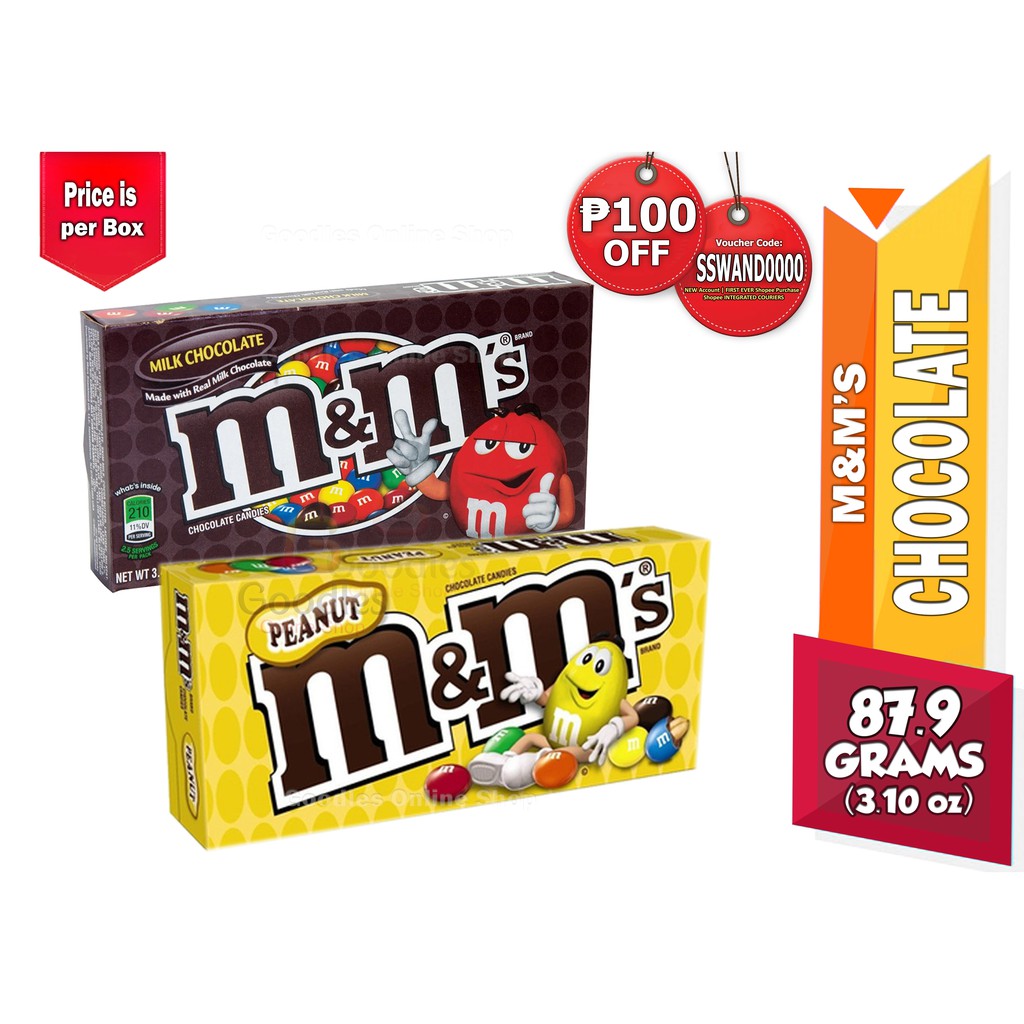 M&M's Box M&M's Milk Chocolate M&M's Peanut M&Ms M&M 3oz 85g Shopee