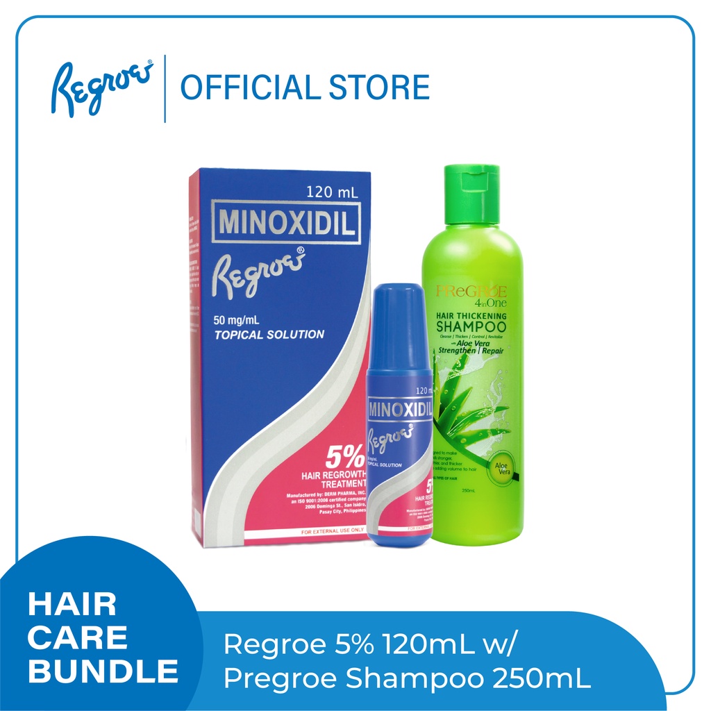 REGROE MINOXIDIL 5 120ML & PREGROE SHAMPOO 250ML Shopee Philippines