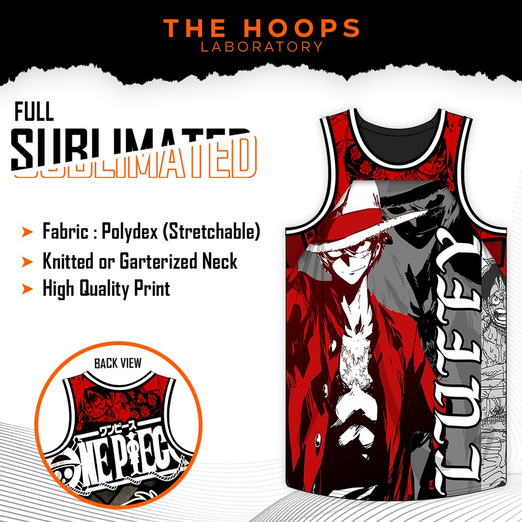 One Piece Anime Full Sublimation Basketball Top Jersey Luffy, Zoro