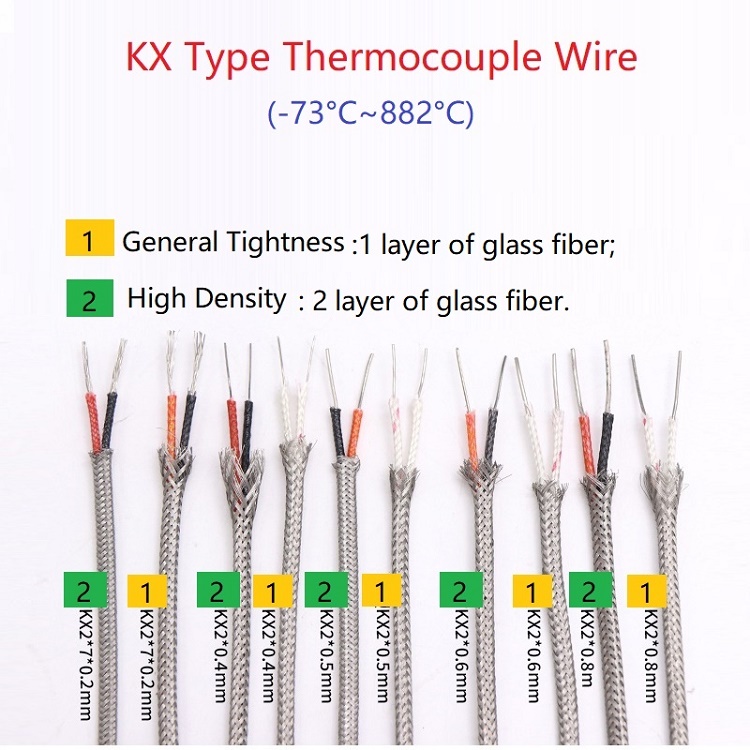 5Meter KX Type Stainless Steel Shielded Thermocouple Wire Compensation