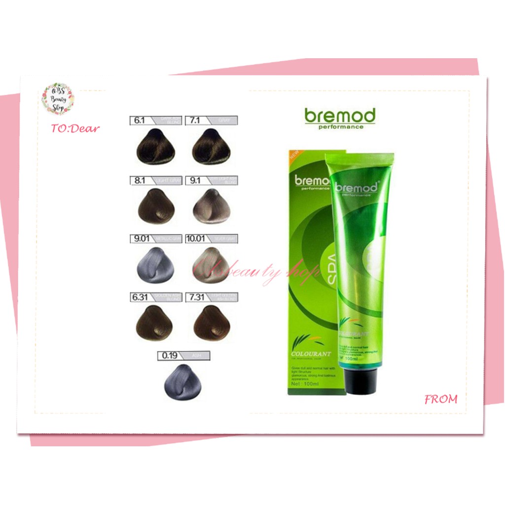 Bremod Hair Color Dye 100ml Grey Ash 6/1 7/1 8/1 9/1 9/01 10/01 0/19 6/31 7/31 Shopee Philippines