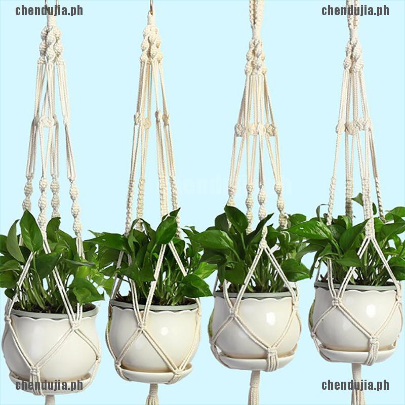 【chendujia】Pot holder macrame plant hanger hanging planter basket jute