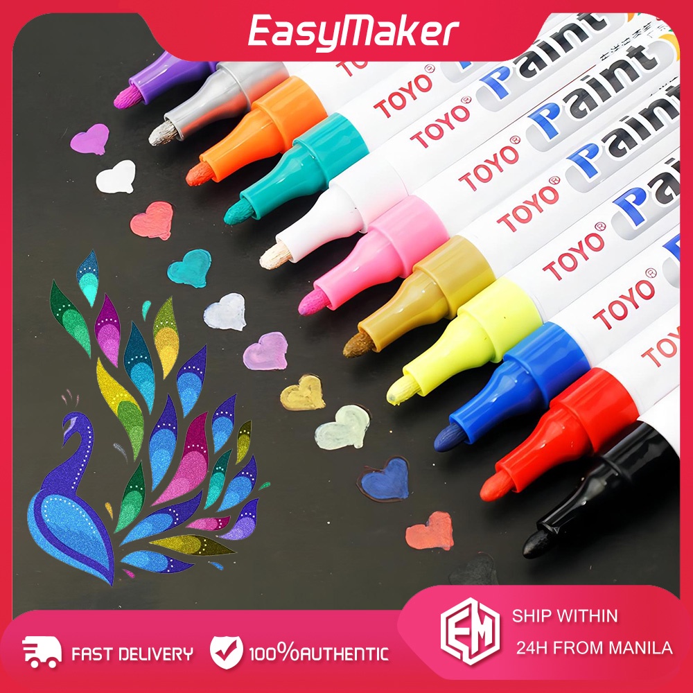 11 Colors Waterproof Paint Pens Motorcycle Tire crylic Rubber Permanent Paint Marker Pen Car