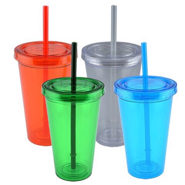 Plastic tumbler with straw with box 500ml Shopee Philippines