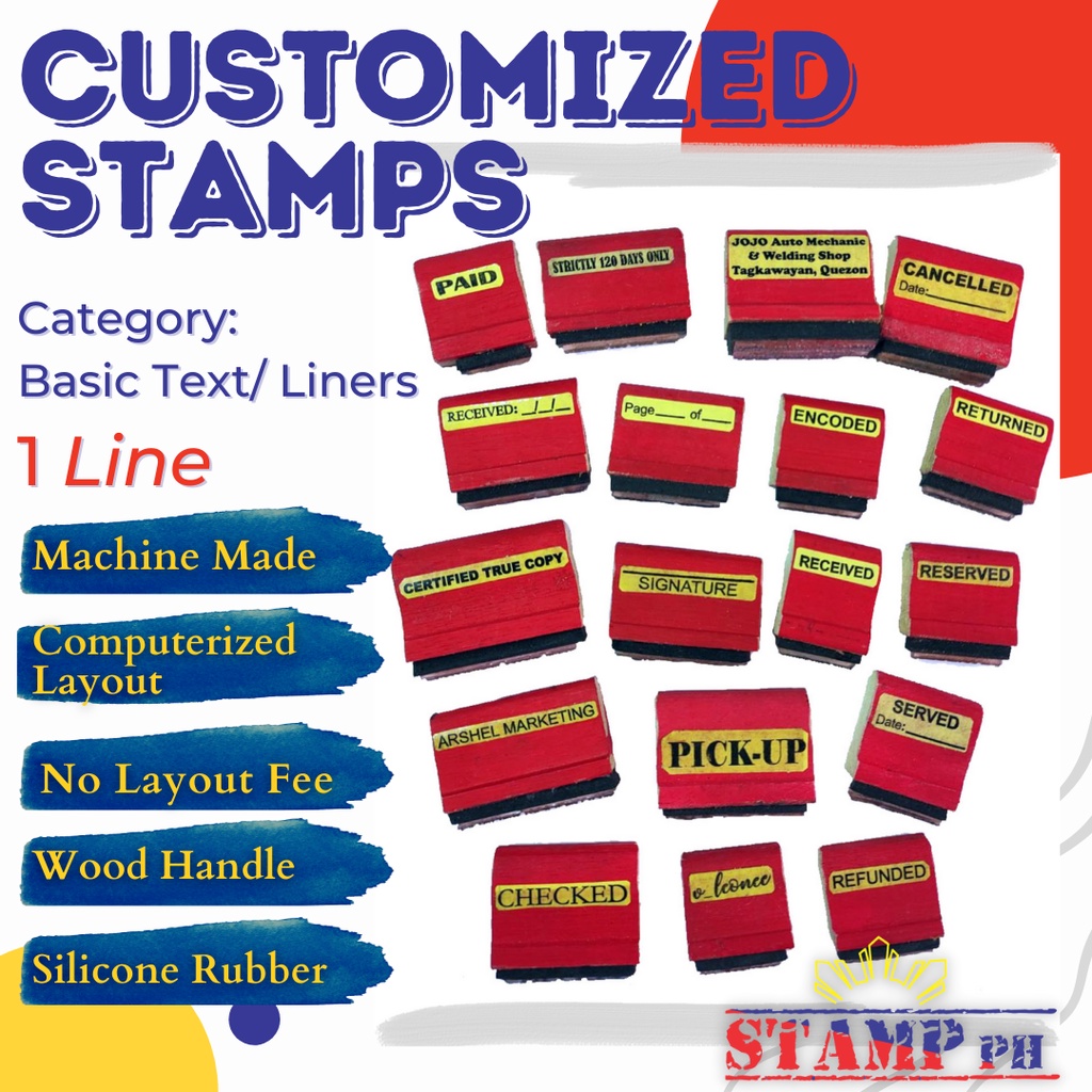 Stamp Customized Rubber Stamp or Personalized Stamps in Wood handle For