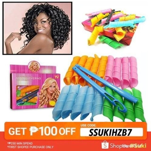 Multi Coloured Magic Leverag Hair Curlers for Spiral Curls Shopee