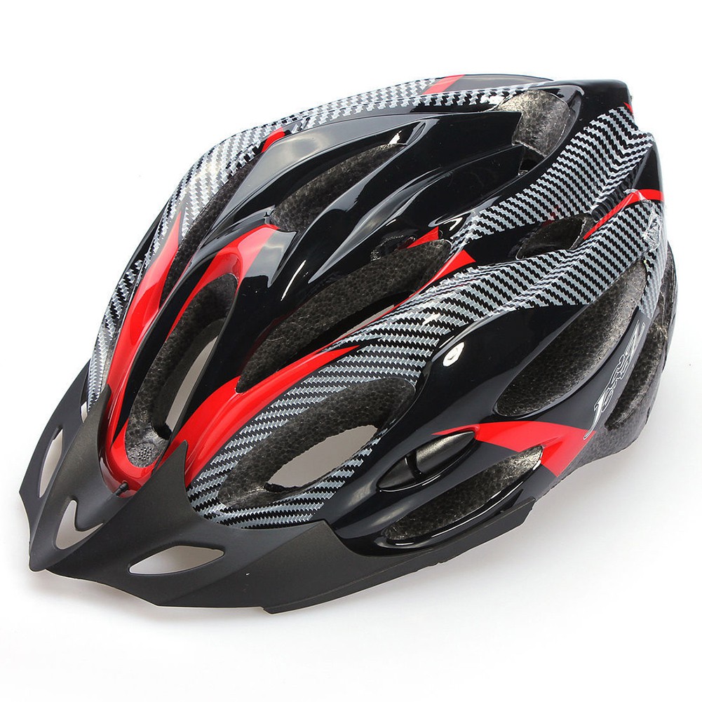 Bike Helmet Lightweight Carbon Fiber Shockproof Adjustable MTB Bicycle Motor Helmets With Brim