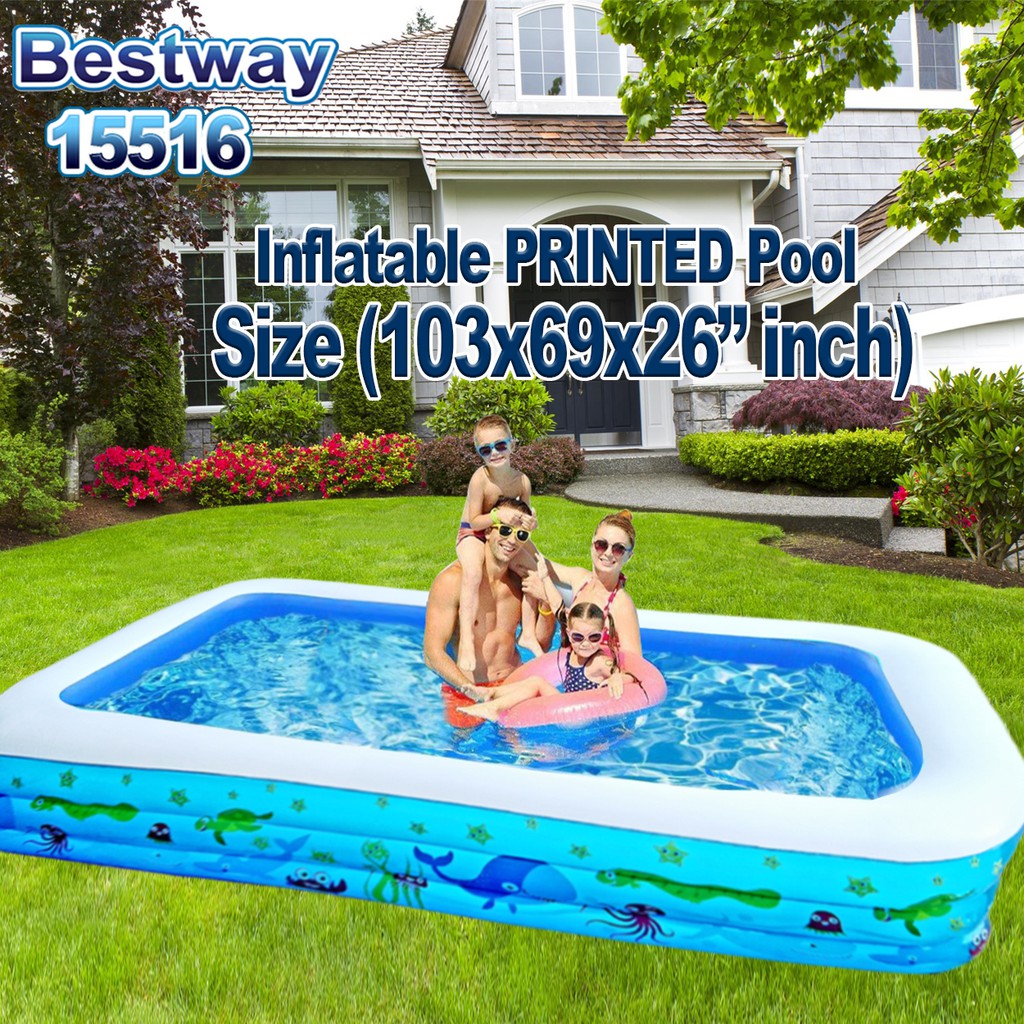 Bestway 3 LAYERED MEDIUM INFLATABLE SWIMMING POOL(NO PUMP) Shopee