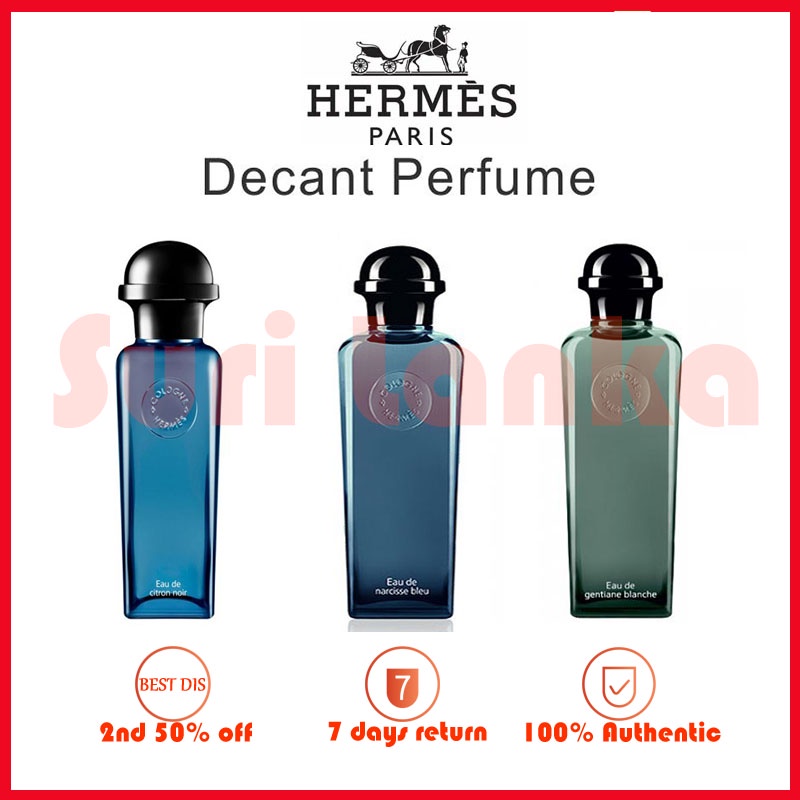 Perfume Travel Pack Hermès Decant perfume Citron Noir/Gentiane Blanche Perfume tester 7.5ml