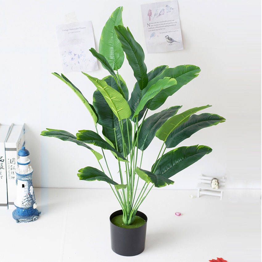 18 Leaves Tropical Plants Large Artificial Banana Tree Fake Monstera