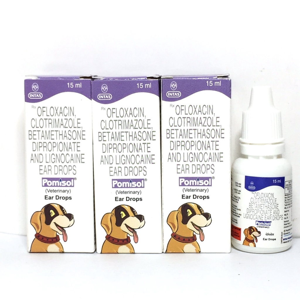 INTAS Pomisol Ear Drops 15ml (Dog Supplement), 48 OFF