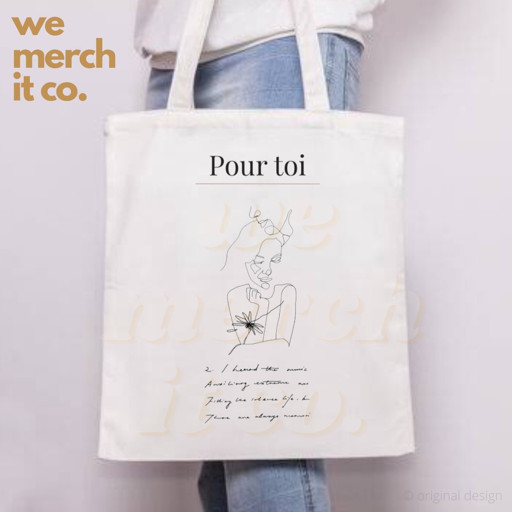 Aesthetic Tote Bag With Zipper Korean Canvas Bag High Quality Pour