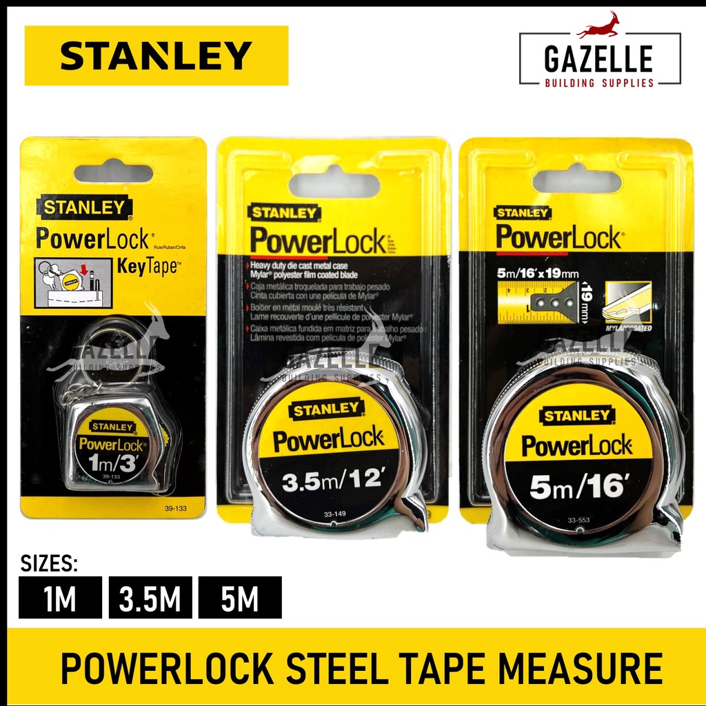 Stanley Powerlock Tape Measure Measuring Steel Tape Rule Keychain 1m 39