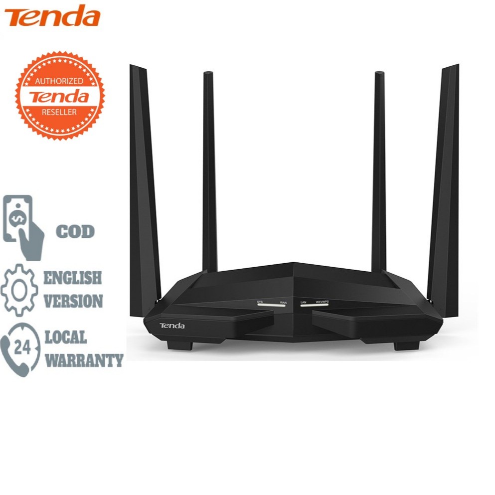 Tenda AC10 Router AC1200 Smart DualBand Gigabit WiFi Router Shopee