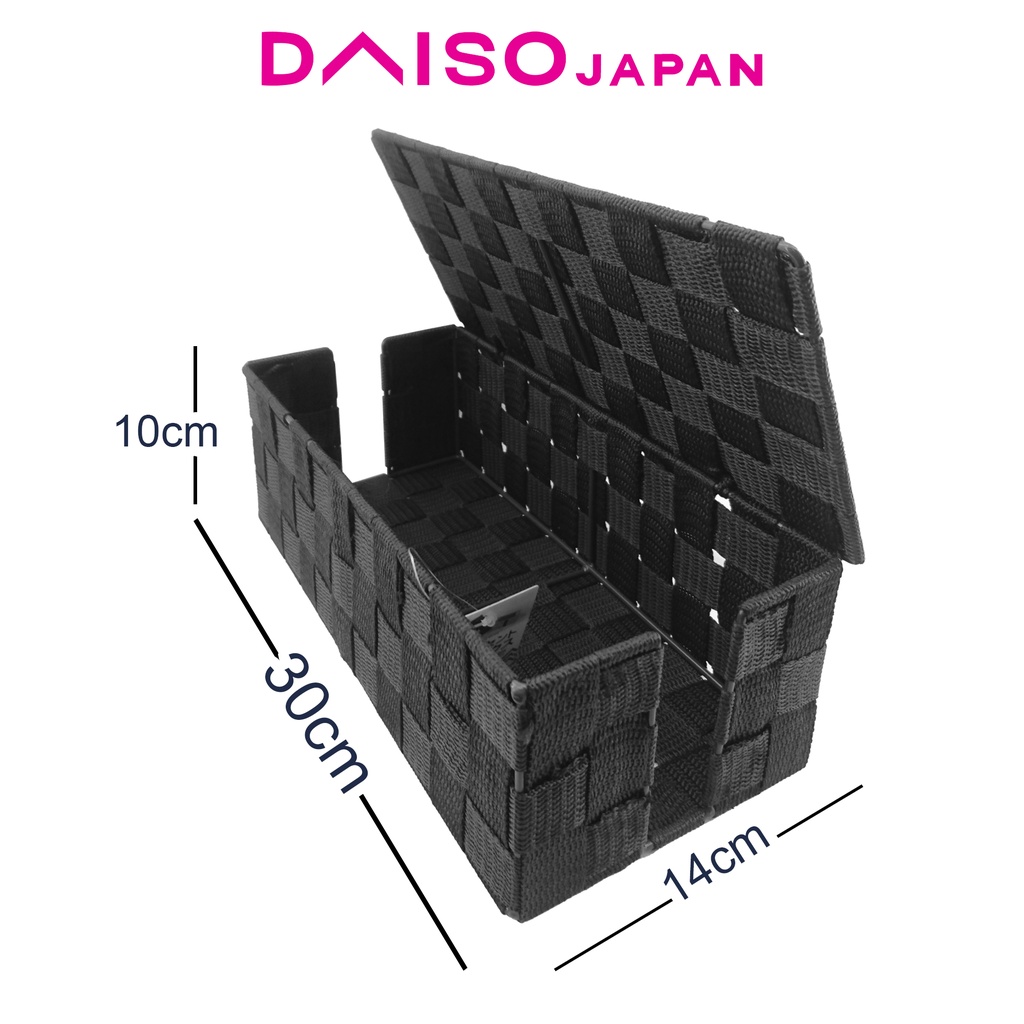 Daiso Black Woven Cord Organizer 30 cm Shopee Philippines
