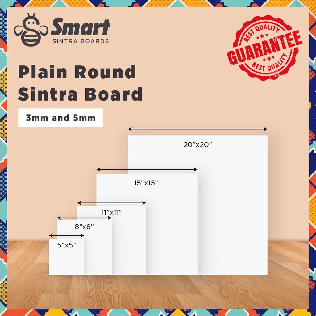 SINTRA BOARD x XINTRA BOARD WHITE ROUND SQUARE HEXAGON CUT SIZE CUSTOM