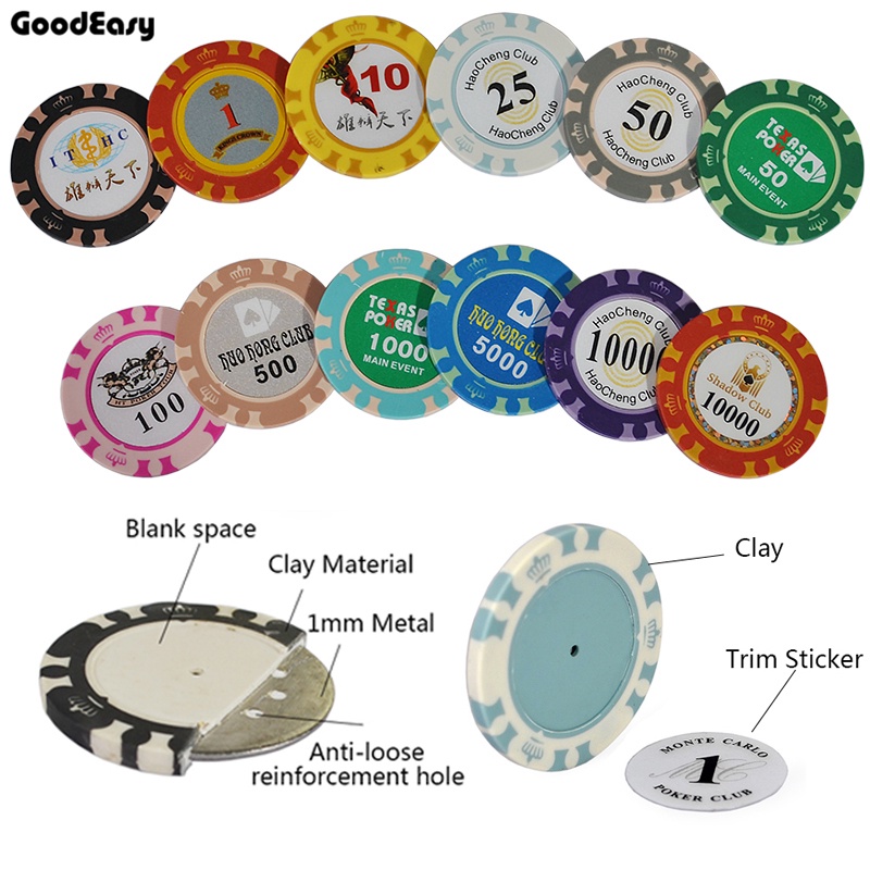 Customize Crown Clay Poker Chip Sets with Design logo and denomination