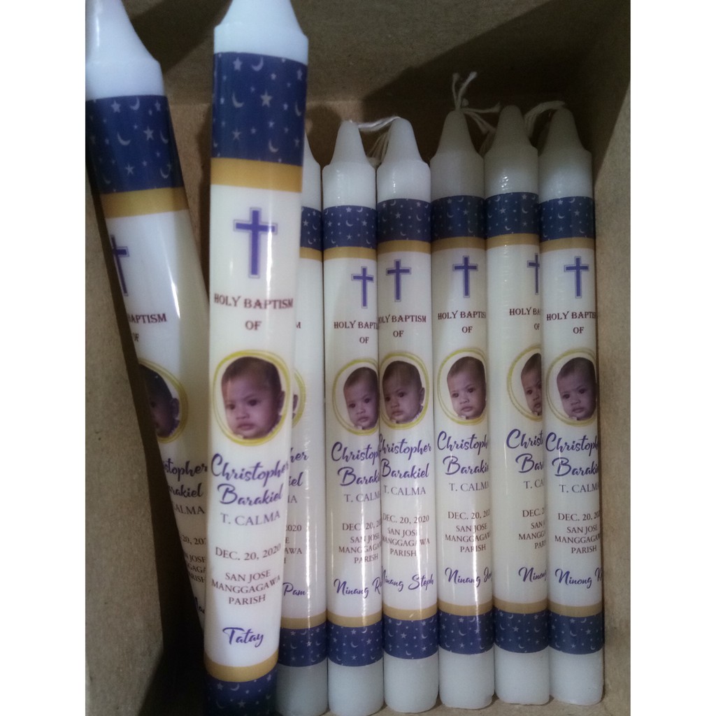 Baptismal Candles (Customizable Layout) Shopee Philippines