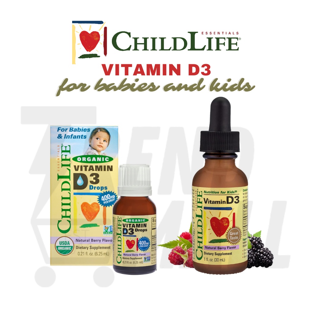 ChildLife Essentials Baby Organic Vitamin D3, Natural Berry Flavor
