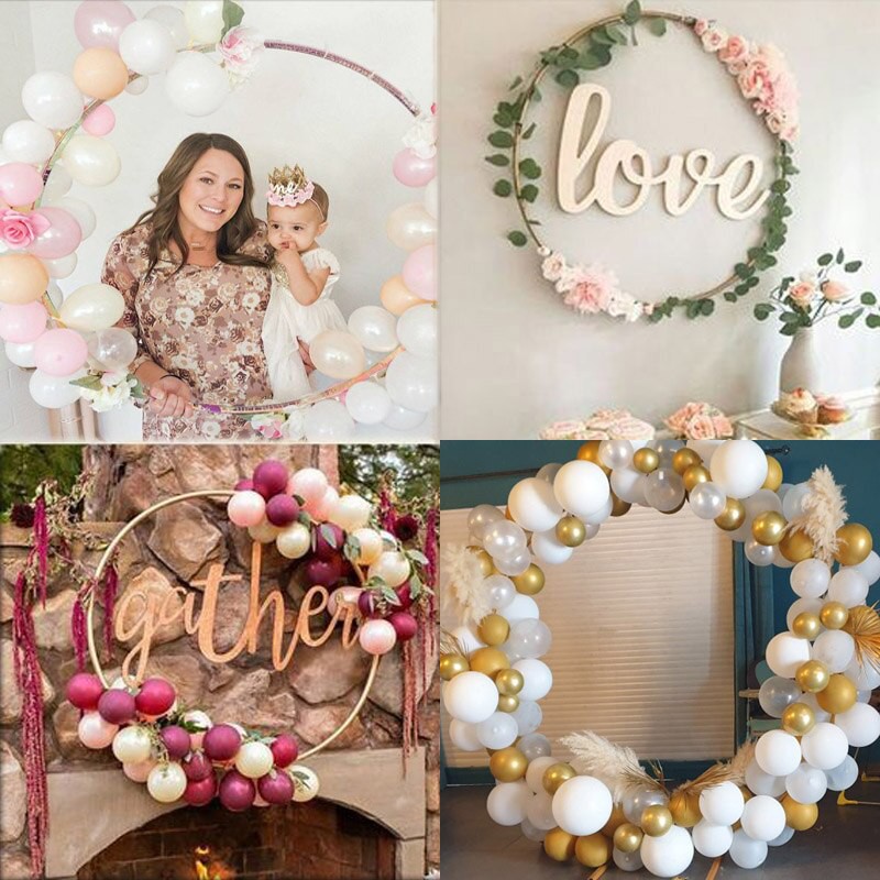60100cm DIY Balloon Circle Garland Arch Round Frame Stand Loop Plastic