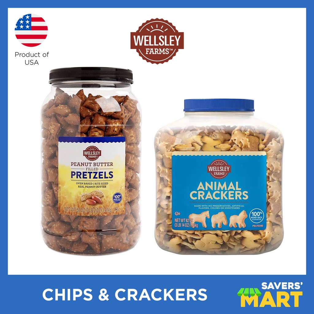 Wellsley Farms Snack Jar (Peanut Butter Filled Pretzels, Animal
