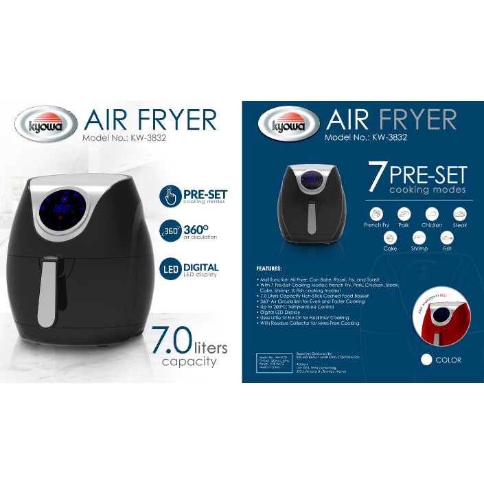 Kyowa Air Fryer Digital 7L KW3832 KW3832 Shopee Philippines