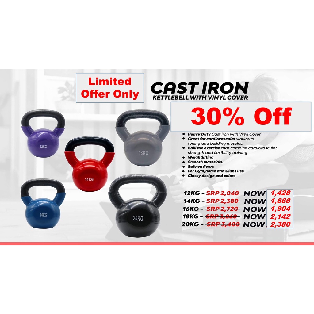 Kettlebell 12kg 16kg 18kg 20kg Cast Iron Coated with Vinyl Price is