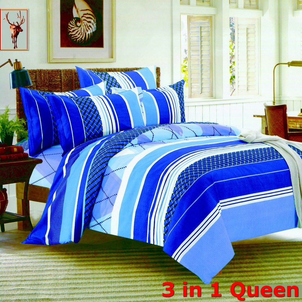 Celina Home Textiles 3 in 1 Queen Cotton Bed Sheet Set Premium Quality